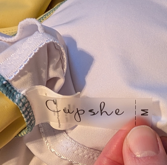 Cupshe Yellow and White Bikini with Lace Accents - Picture 4 of 9